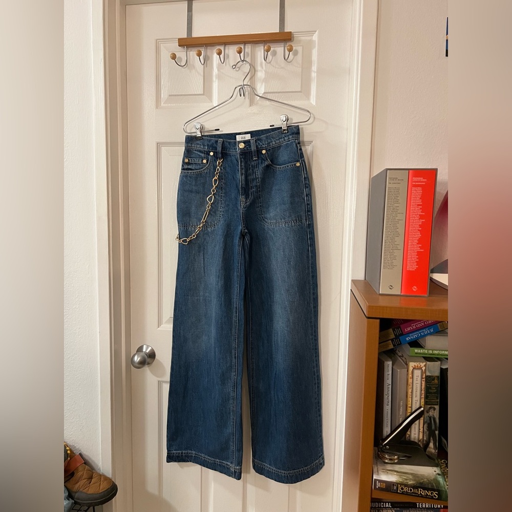 Gap x Cult Gaia High Rise Stride Chain Jeans
